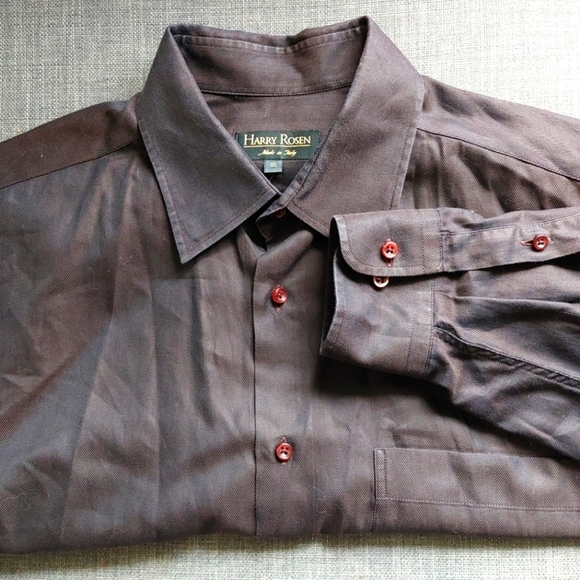 Harry Rosen | Dark chocolate brown mens dress shirt - Picture 1 of 11